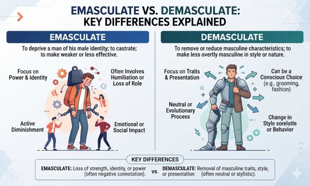 Emasculate vs. Demasculate: Key Differences Explained