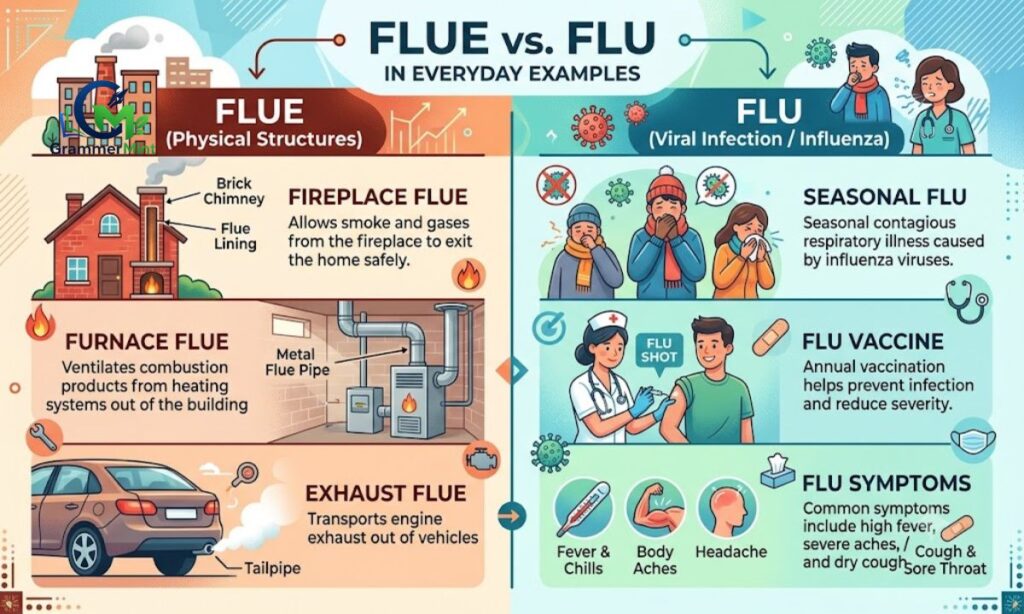 Flue or Flu in Everyday Examples