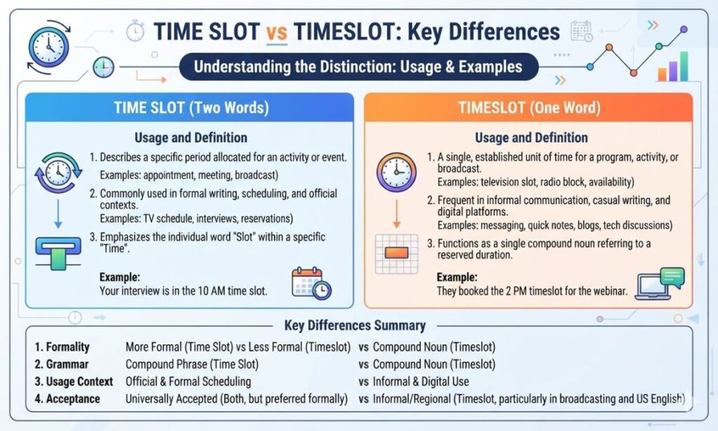 Time Slot vs Timeslot: Key Differences