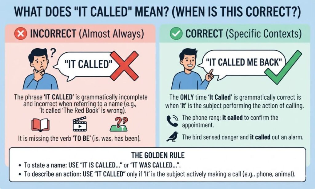 What Does “It Called” Mean? (When Is This Correct?)