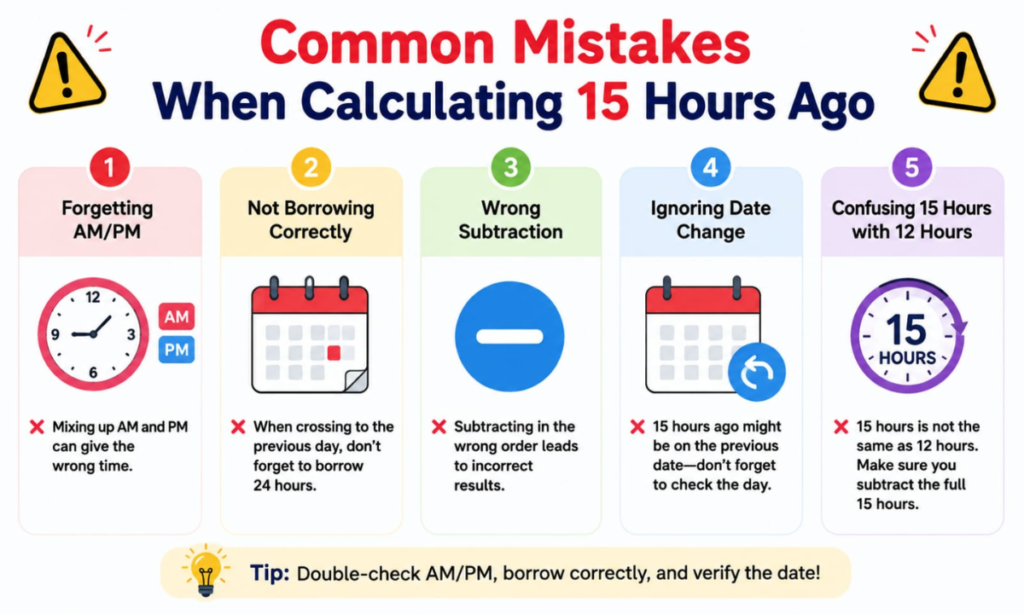 Common Mistakes When Calculating 15 Hours Ago