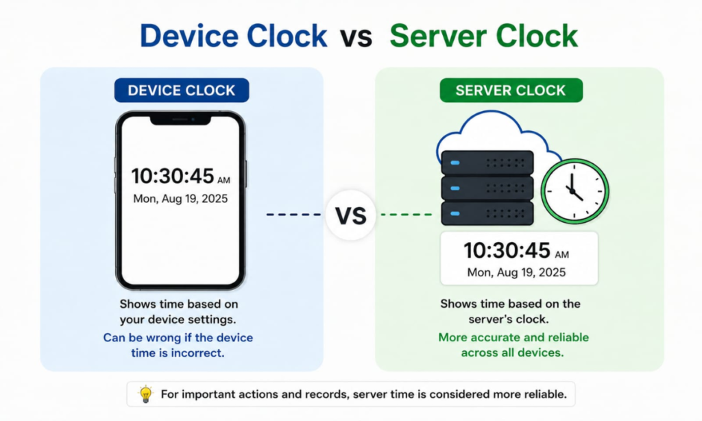 Device Clock vs Server Clock