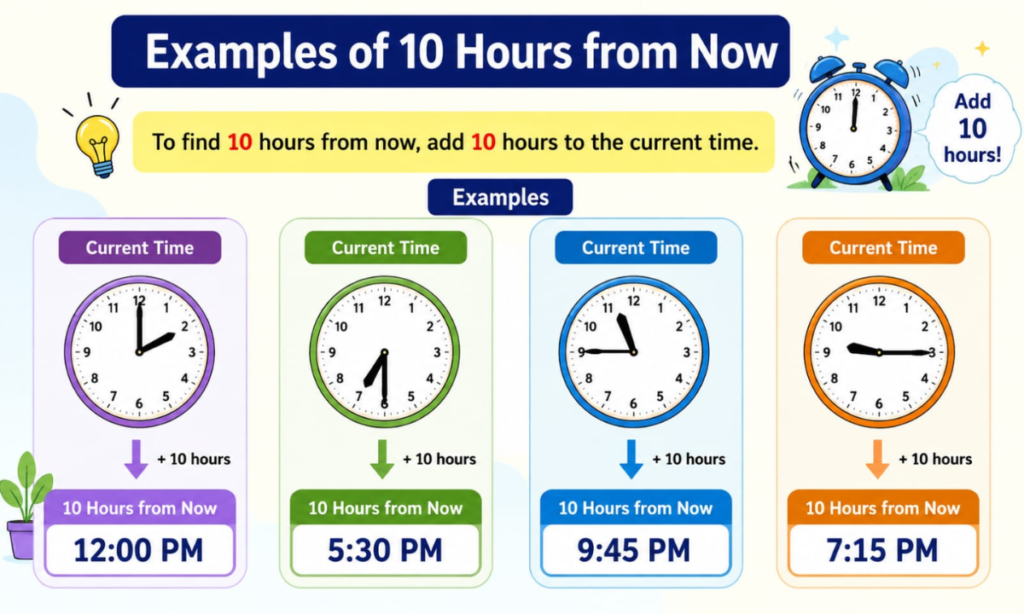 Examples of 10 Hours From Now