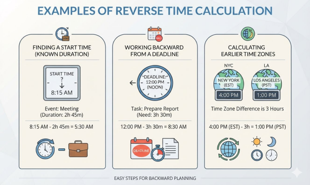 Examples of Reverse Time Calculation