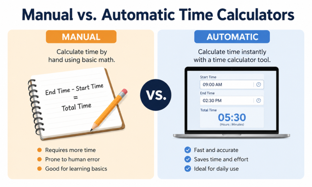 Manual vs. Automatic Time Calculators