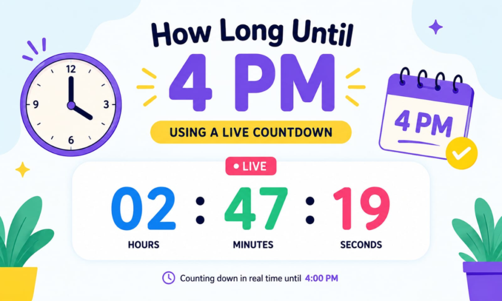 How Long Until 4:00 PM Using a Live Countdown