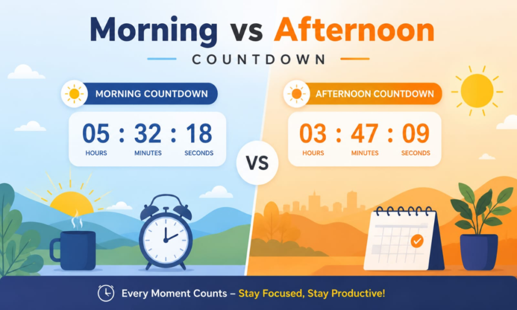Morning vs Afternoon Countdowns