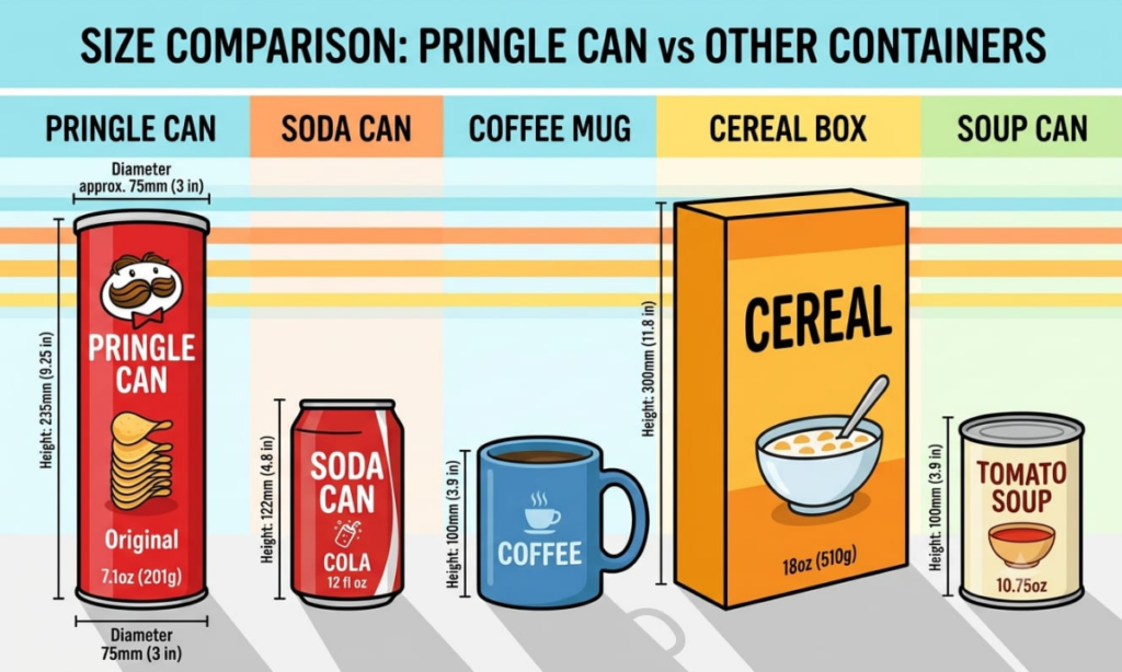 Pringles Can Size Comparison With Other Containers