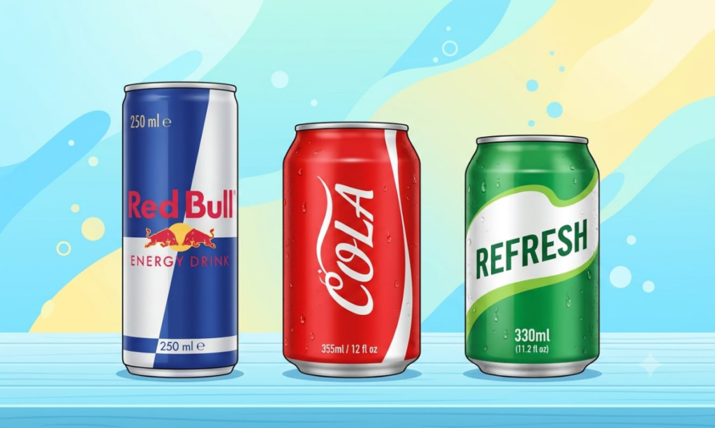 Red Bull Can Dimensions Compared With Other Beverage Cans