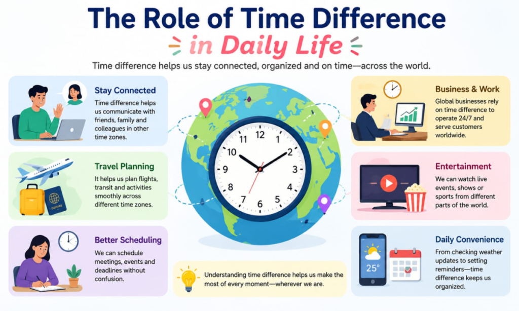 The Role of Time Difference in Daily Life