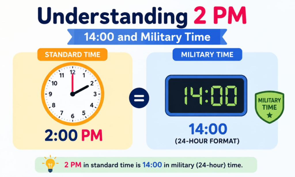 Understanding 2 PM, 14:00, and Military Time