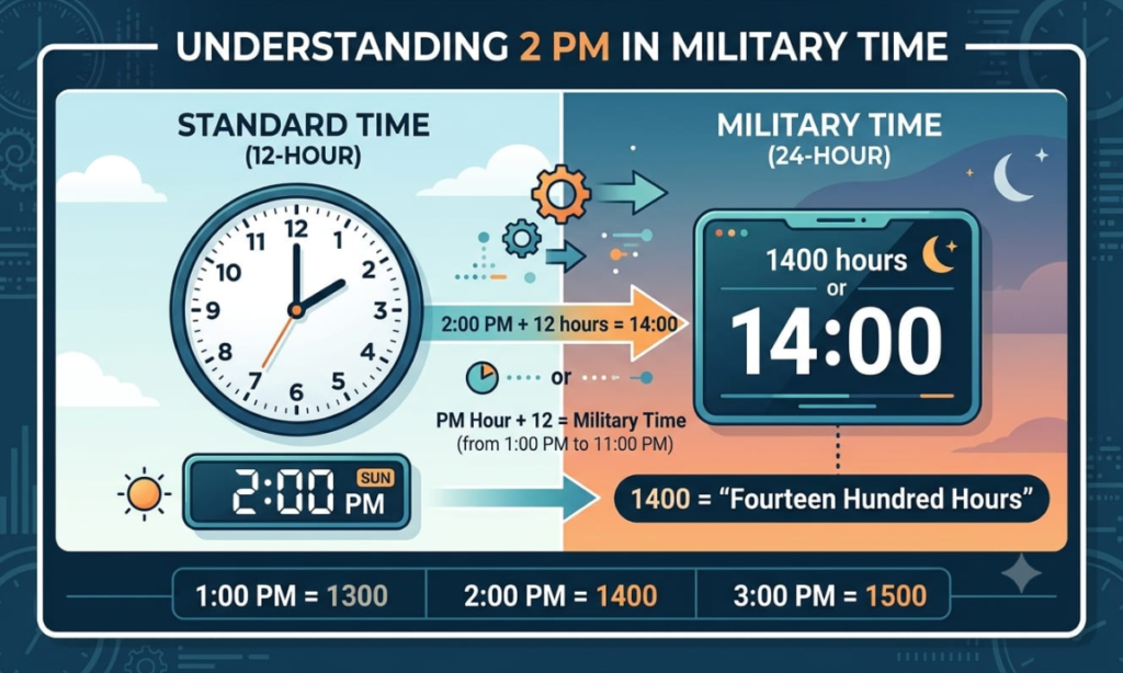 Understanding 2 PM, 14:00, and Military Time
