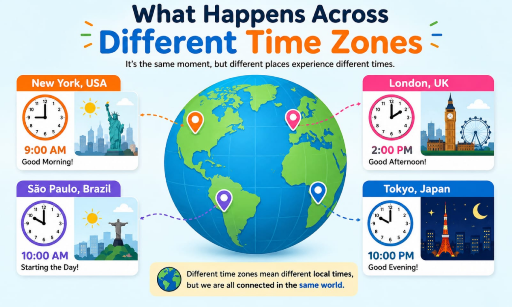 What Happens Across Different Time Zones?