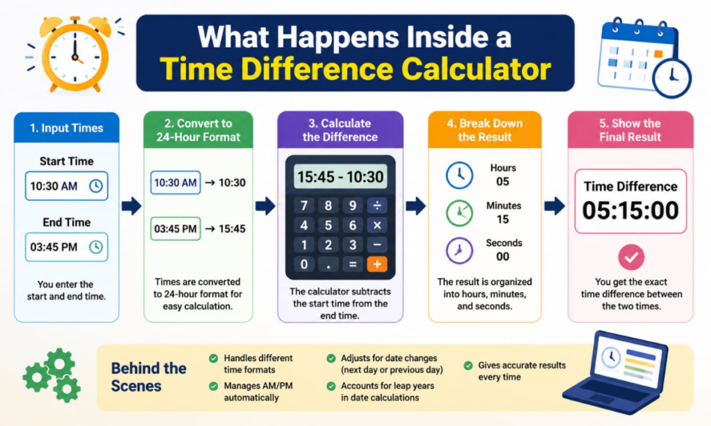 What Happens Inside a Time Difference Calculator?