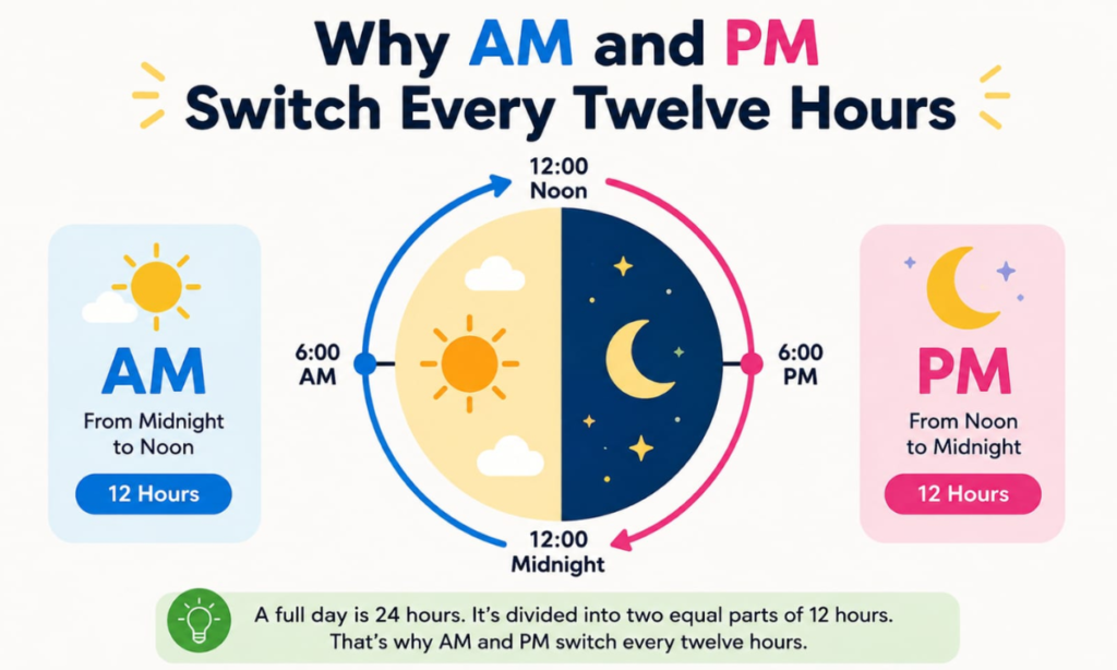 Why AM and PM Switch Every Twelve Hours