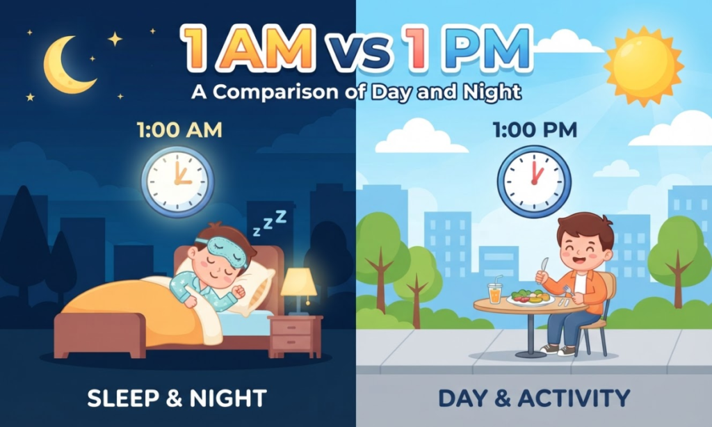 1:00 AM vs. 1:00 PM