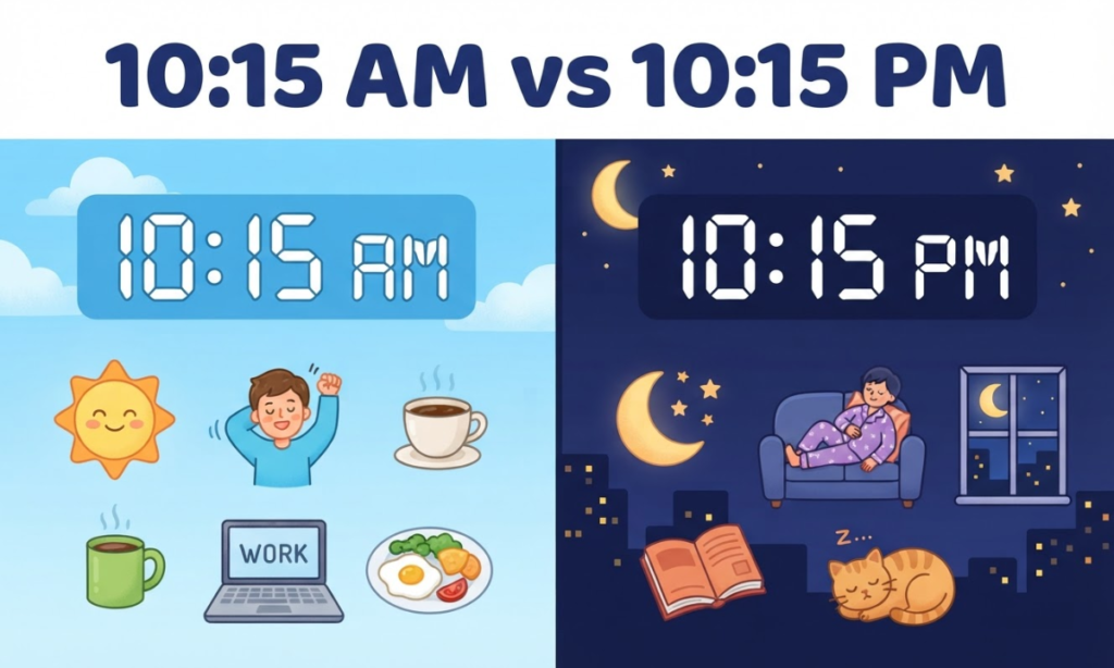 10:15 AM vs. 10:15 PM