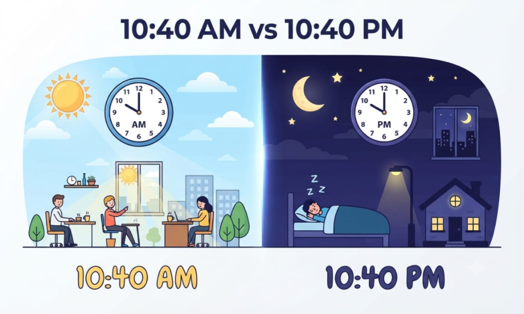 10:40 AM vs. 10:40 PM