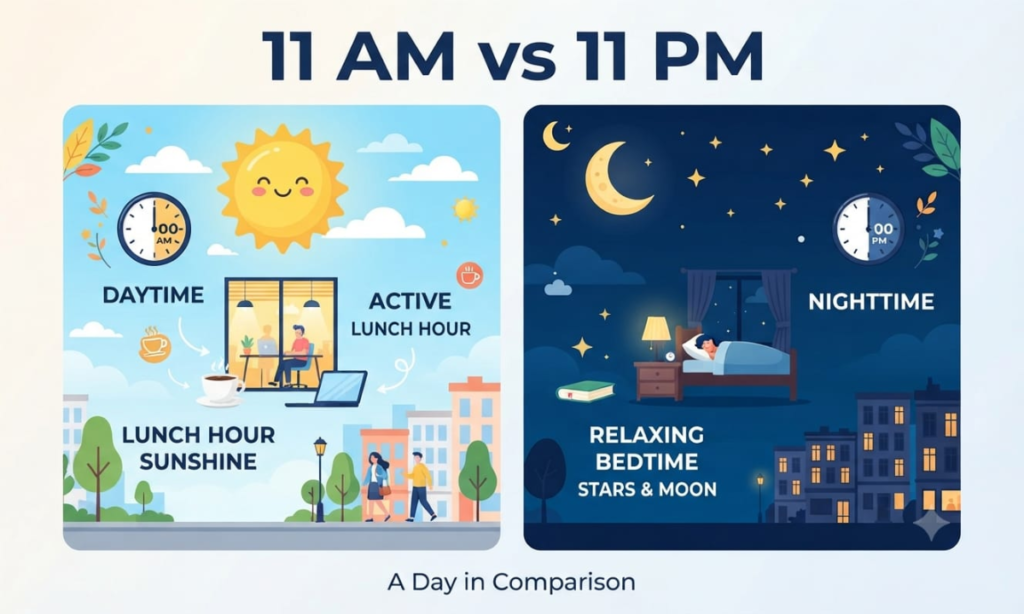 11 AM vs. 11 PM