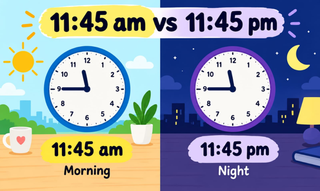 11:45 AM vs. 11:45 PM