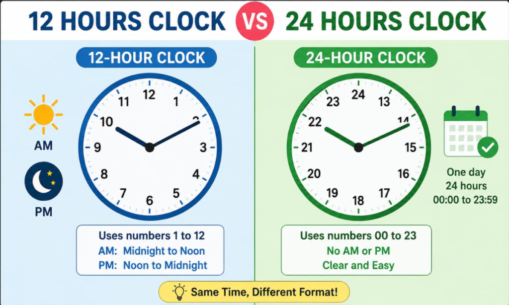 12-Hour Clock vs 24-Hour Clock