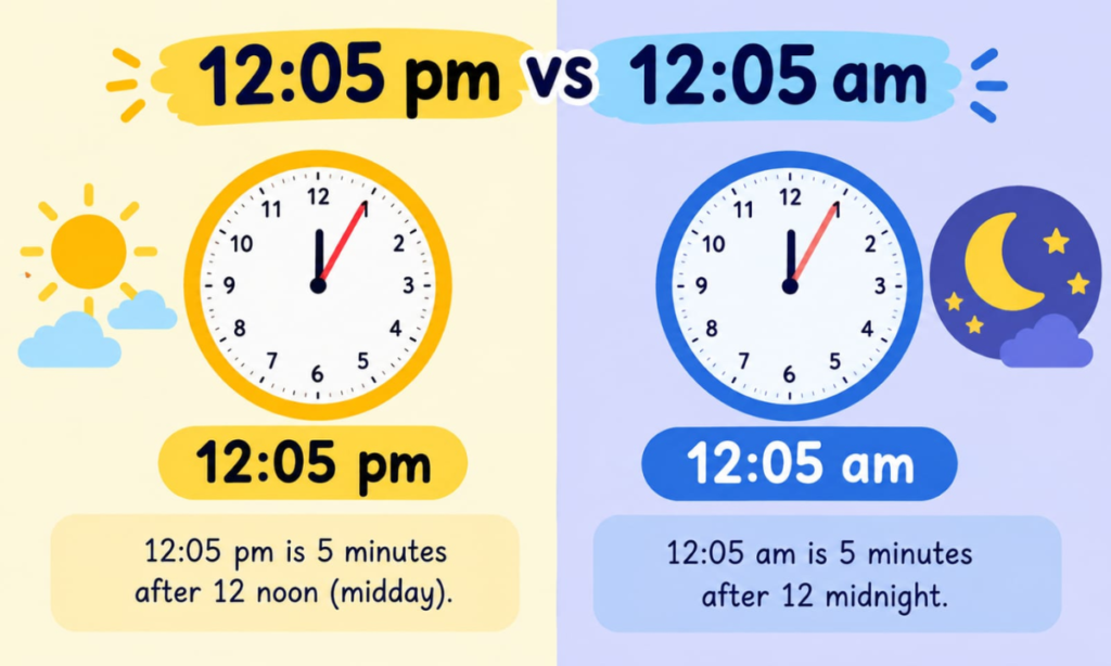12:05 PM vs 12:05 AM