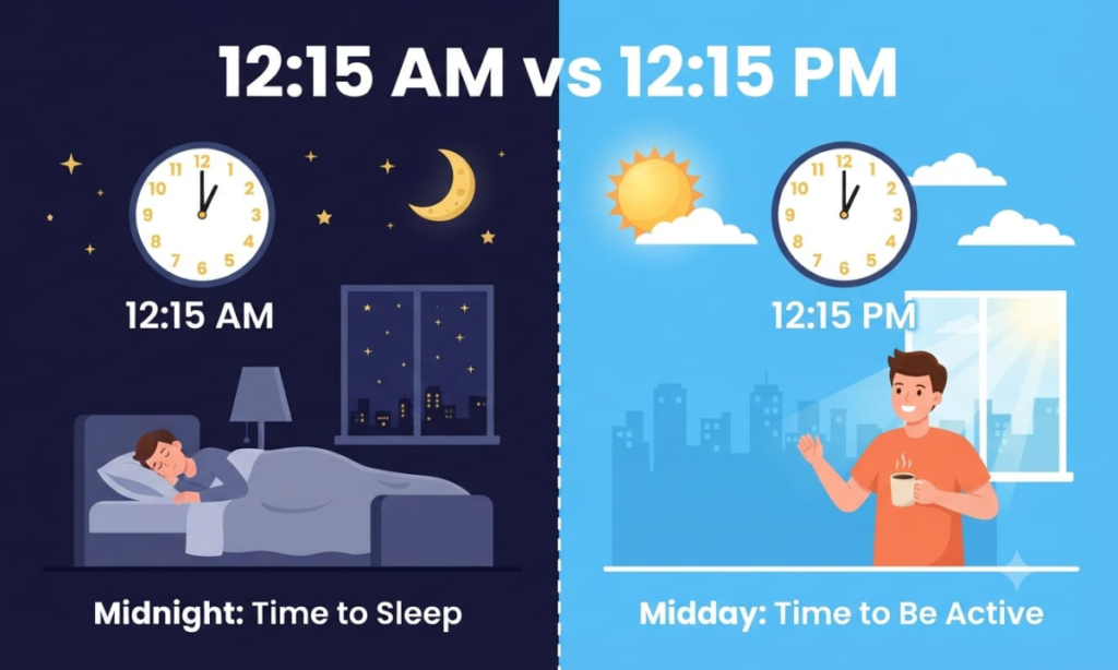 12:15 AM vs. 12:15 PM