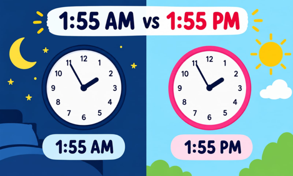 1:55 AM vs. 1:55 PM