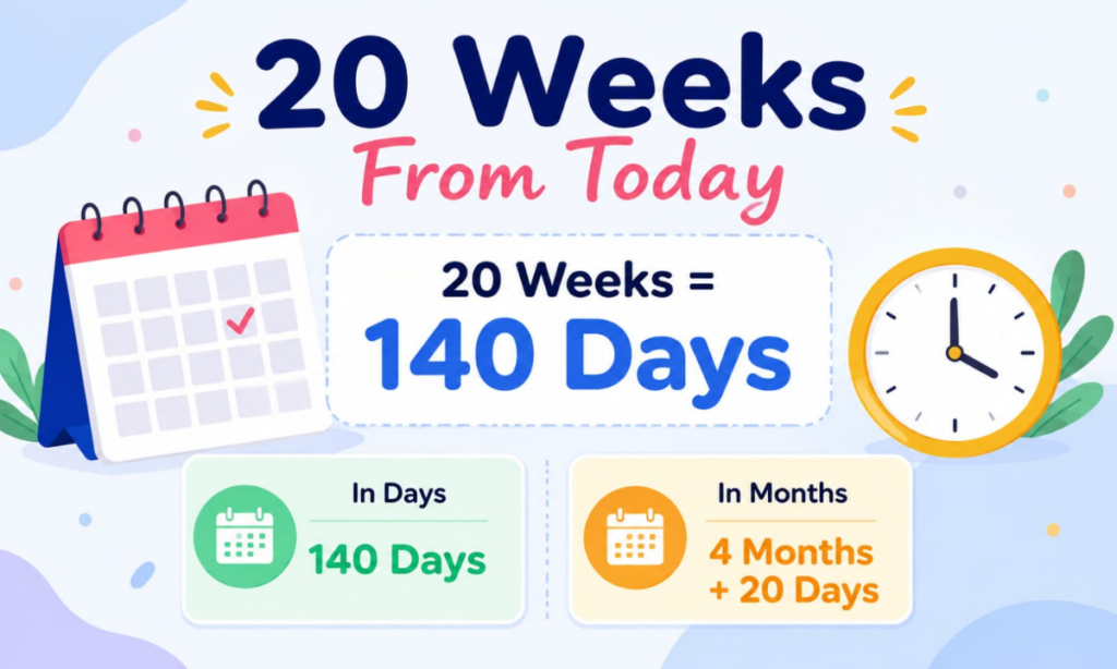 20 Weeks From Today in Days and Months