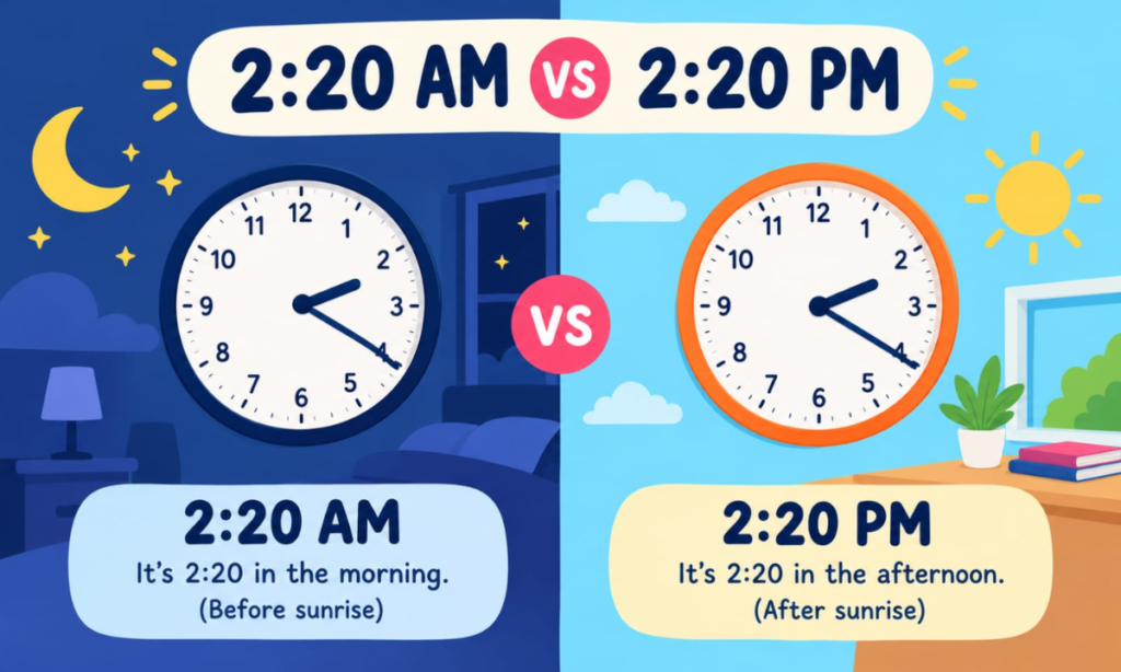 2:20 AM vs. 2:20 PM