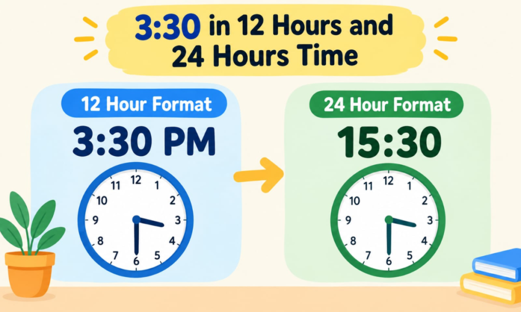 3:30 in 12-Hour and 24-Hour Time