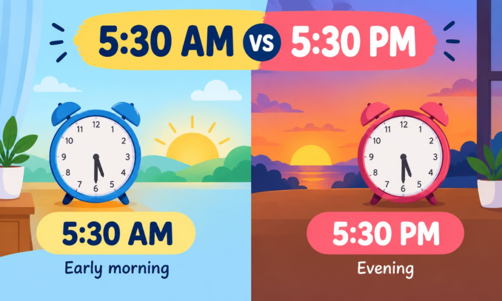 5:30 AM vs. 5:30 PM