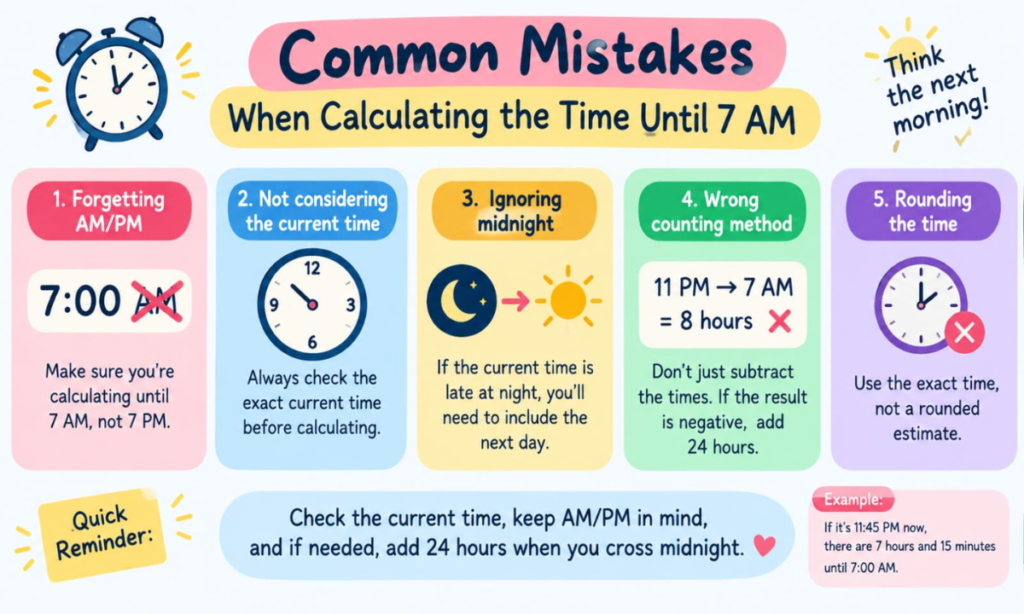 Common Mistakes When Calculating the Time Until 7 AM