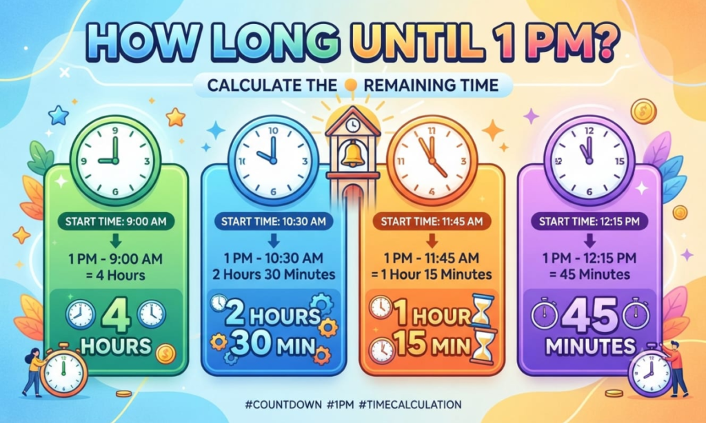 How Long Until 1 PM From Different Times?