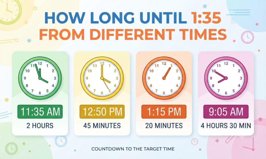How Long Until 1:35 From Different Times?