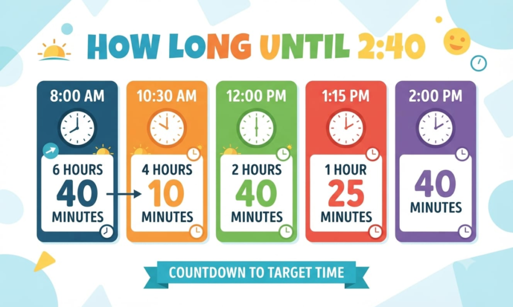 How Long Until 2:40 From Different Times?