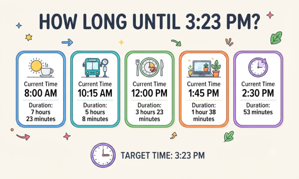 How Long Until 3:23 PM From Different Times?