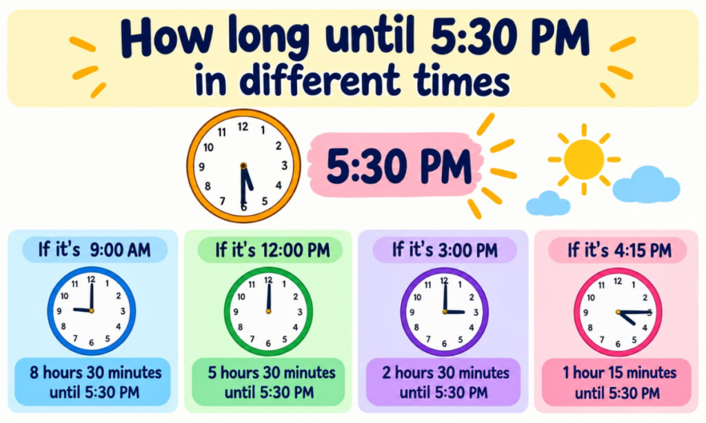 How Long Until 5:30 PM From Different Times?