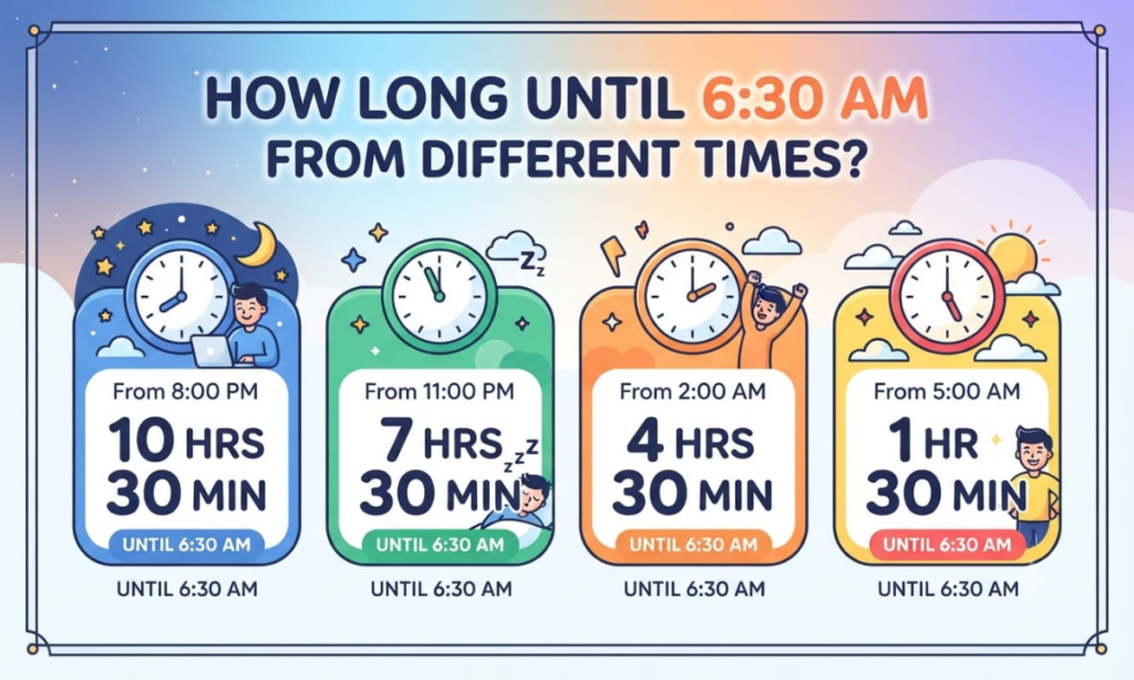 How Long Until 6:30 AM From Different Times?