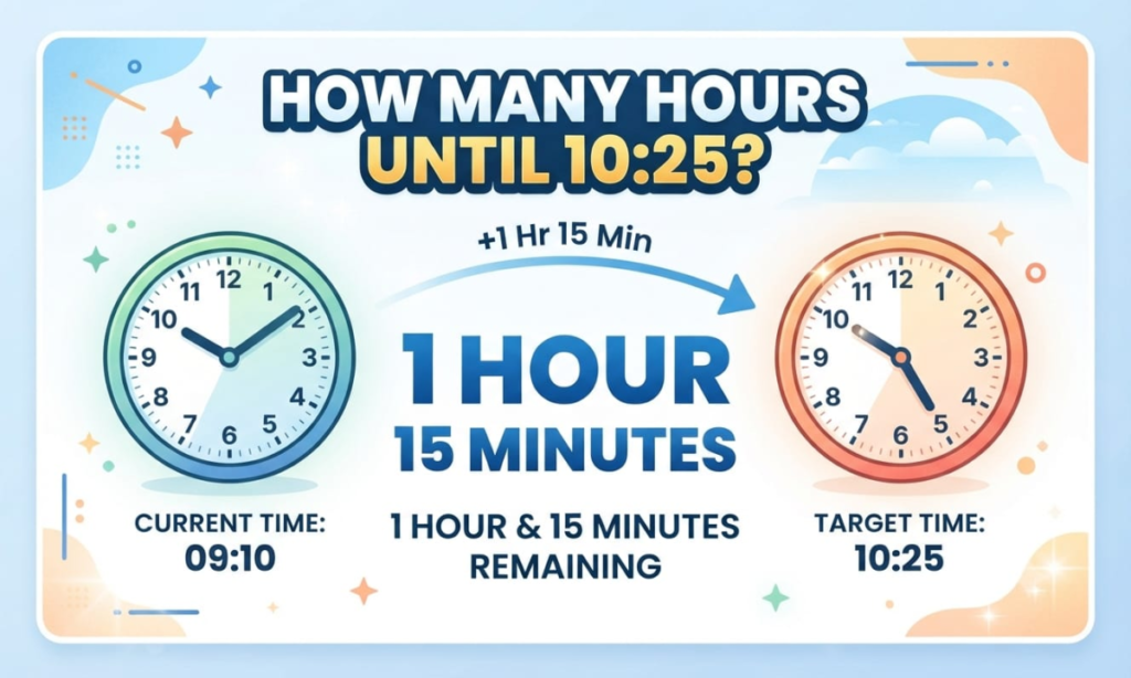 How Many Hours Until 10:25?