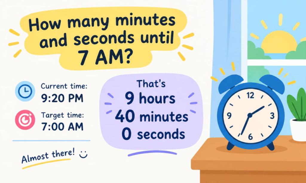 How Many Minutes and Seconds Until 7 AM?
