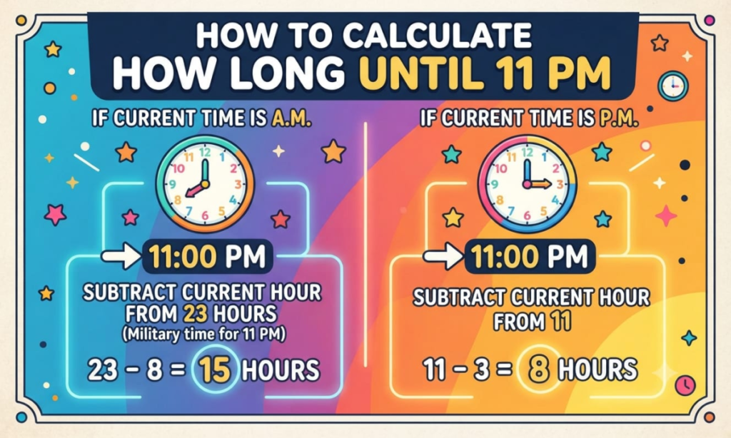 How to Calculate How Long Until 11 PM
