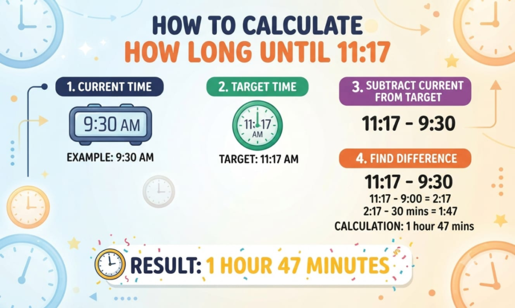 How to Calculate How Long Until 11:17