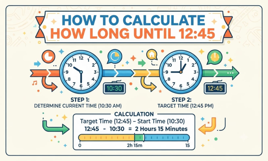 How to Calculate How Long Until 12:45 PM