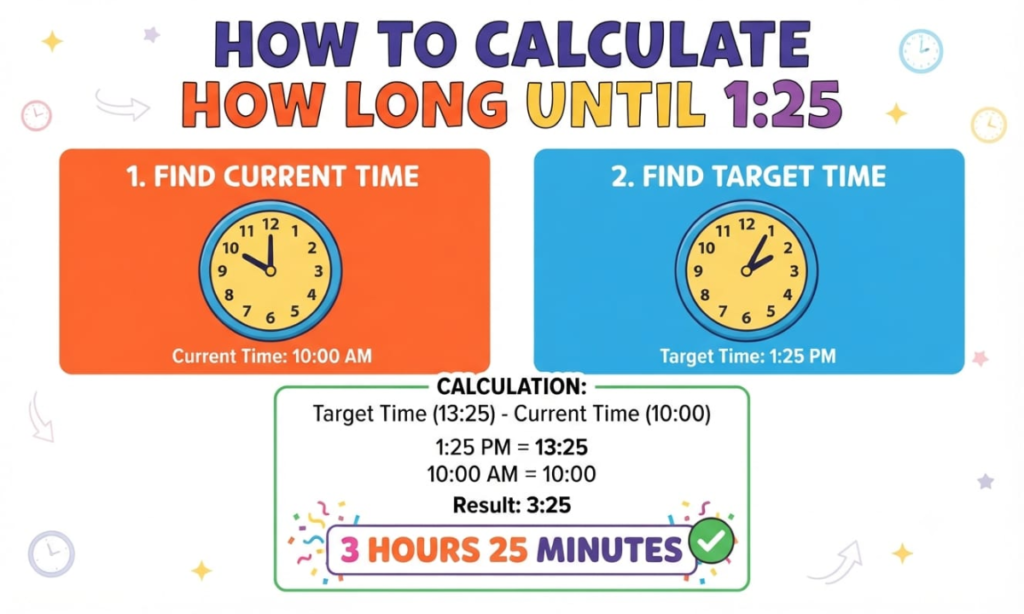 How to Calculate How Long Until 1:25