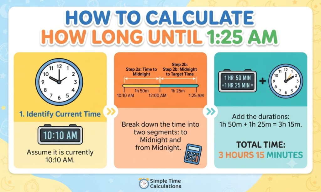 How to Calculate How Long Until 1:25 AM