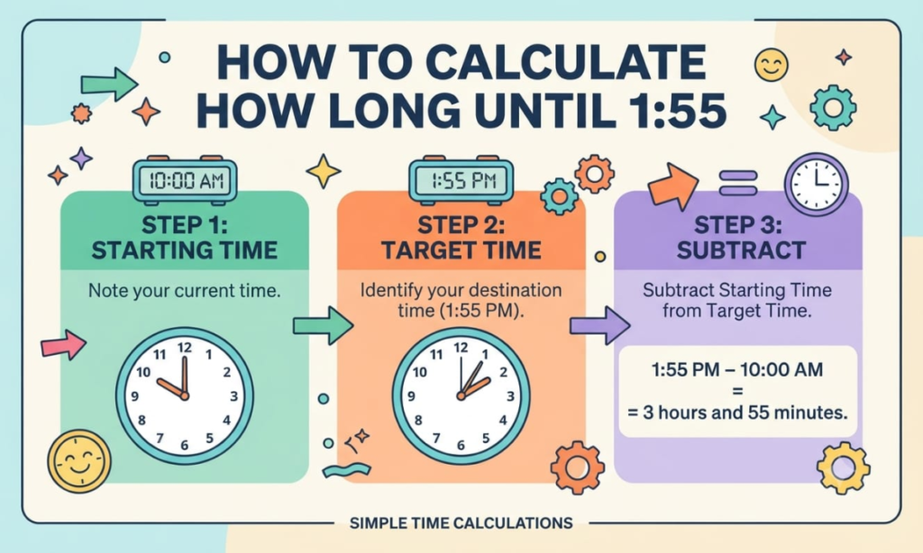 How to Calculate How Long Until 1:55