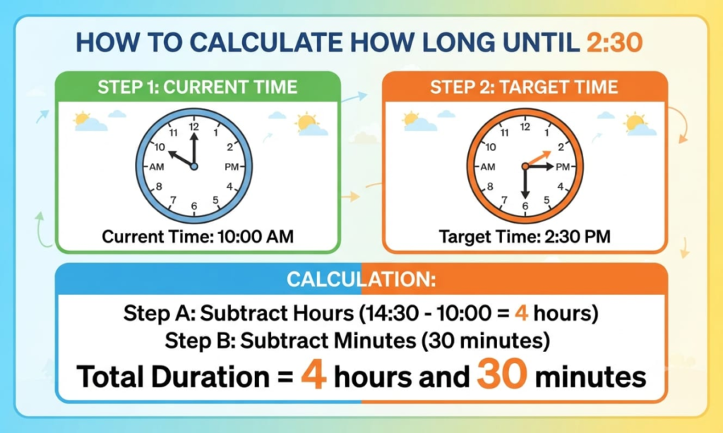 How to Calculate How Long Until 2:30