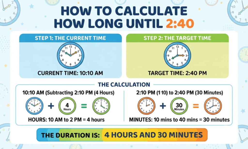 How to Calculate How Long Until 2:40