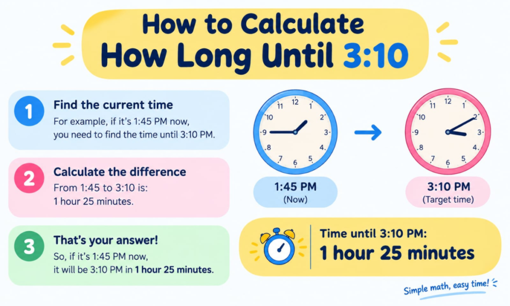 How to Calculate How Long Until 3:10